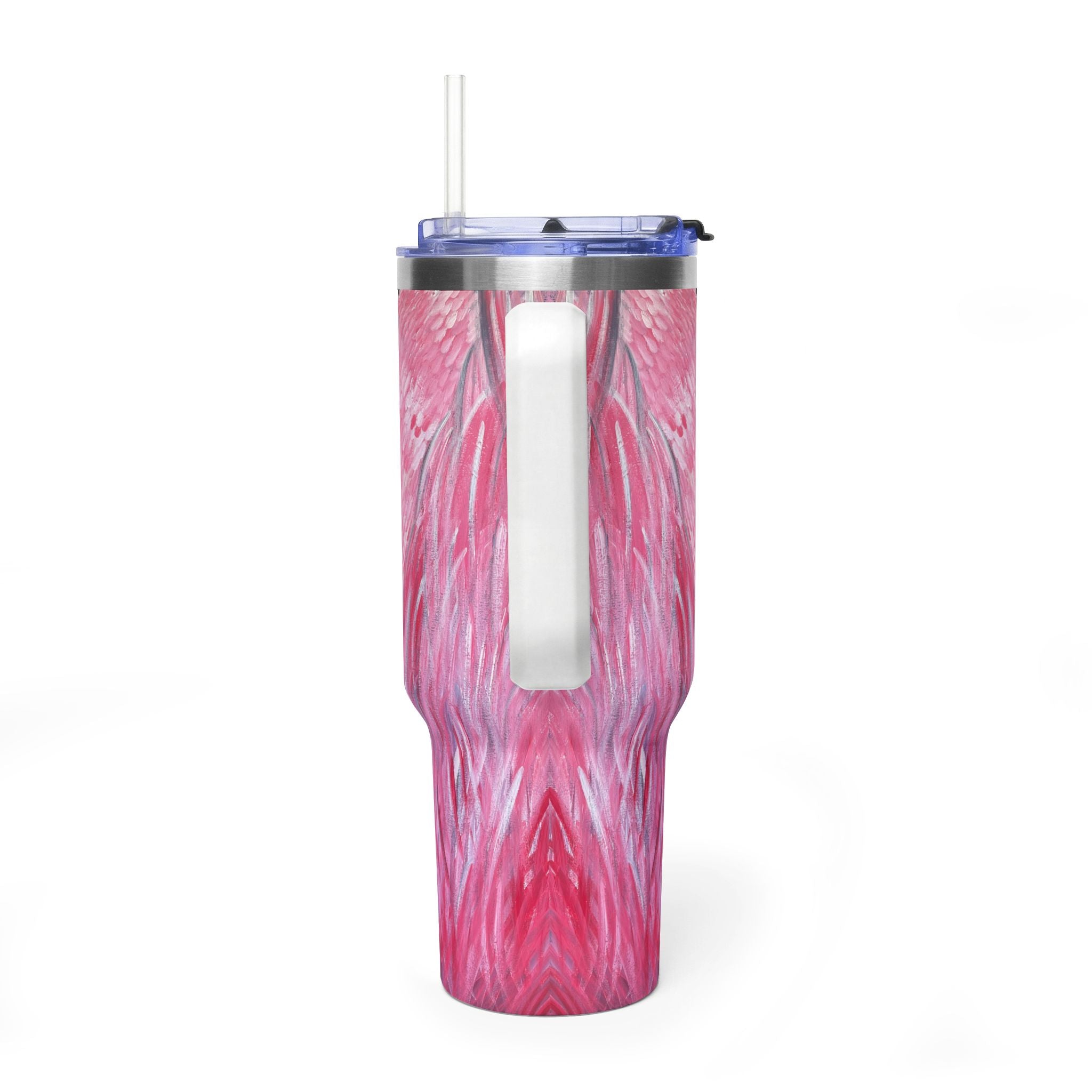Feathered Grace 40oz  Vacuum Tumbler — Insulated Travel Mug with Straw