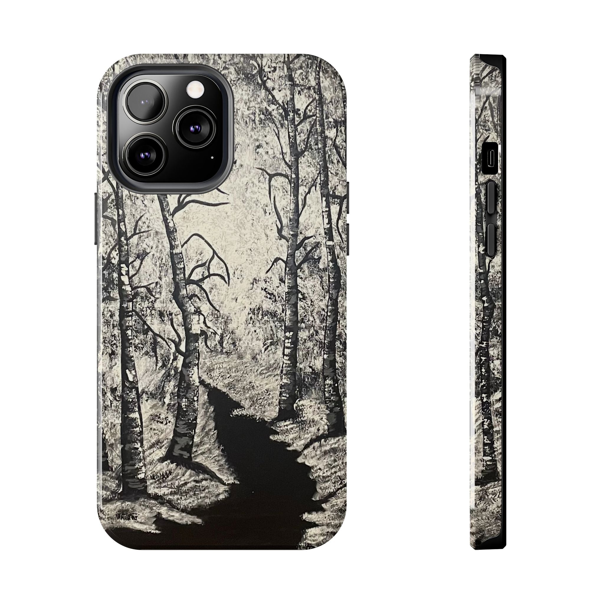 Silver Shadows Phone Case - Hand Painted Unique Designs