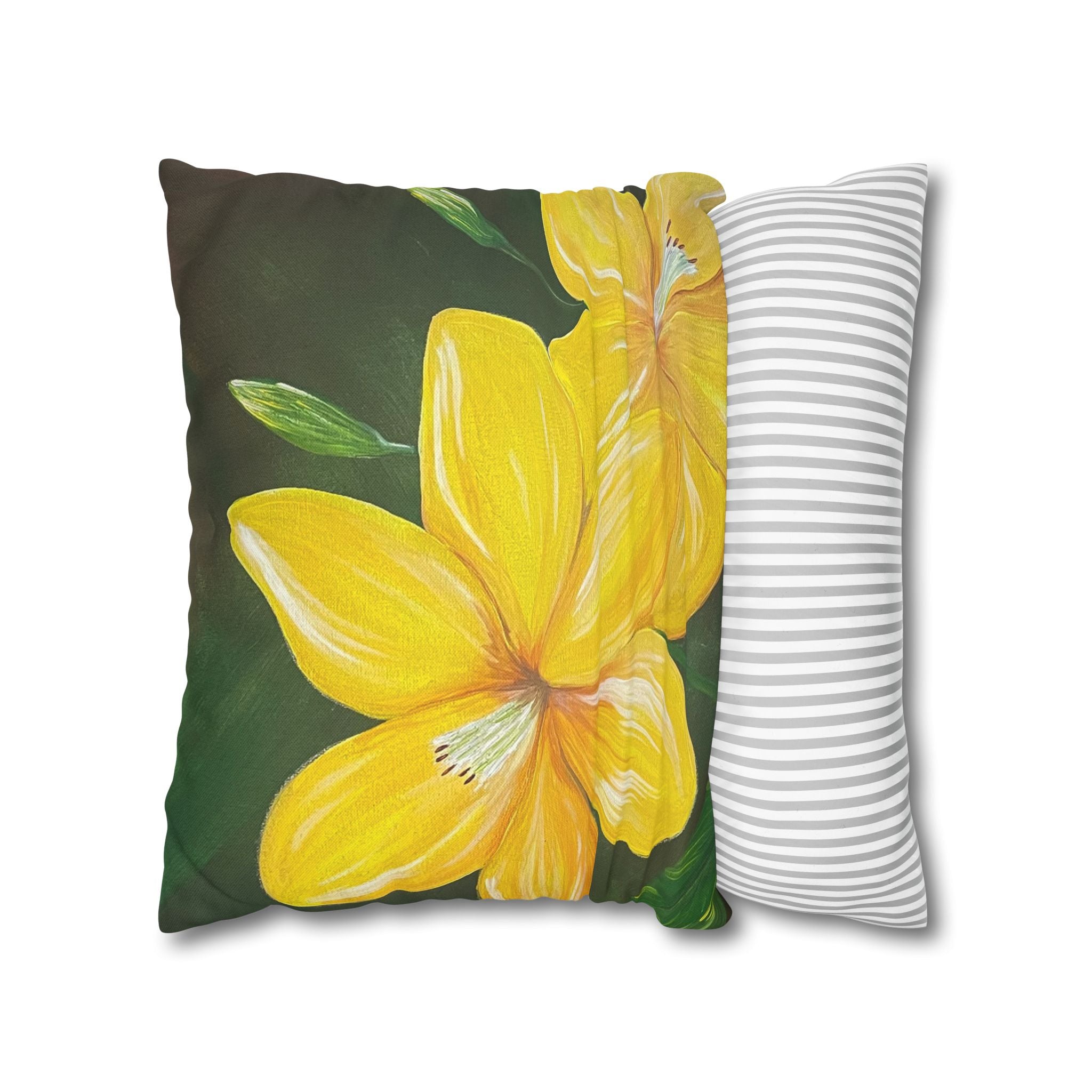 Golden Bloom Square Decorative Pillow Sham