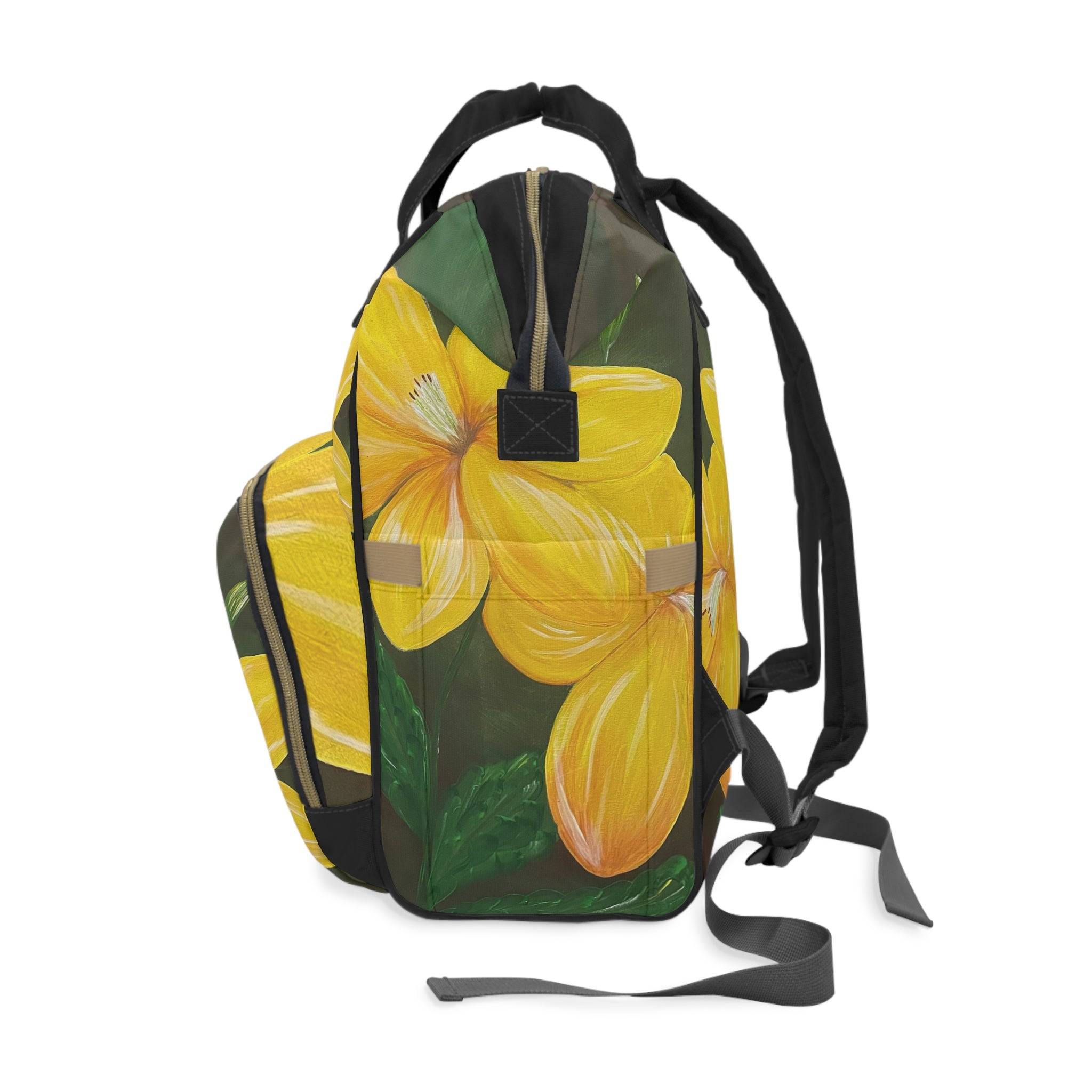 Golden Bloom Multifunctional Backpack