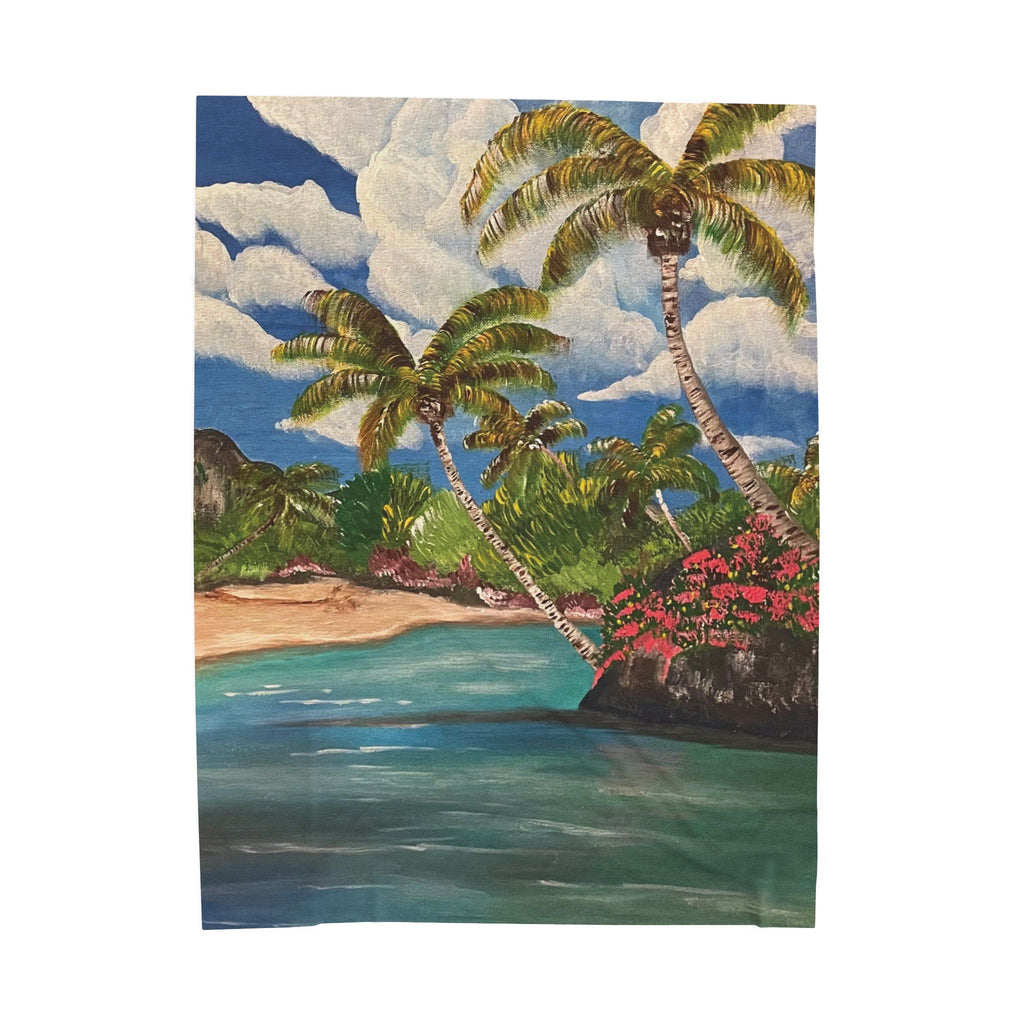 Blooming Paradise Plush Blanket Hand Painted Custom Designs Unique