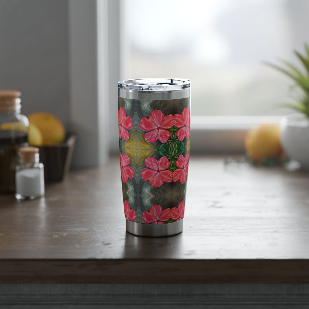 Hibiscus Hues Tumbler | Vagabond 20oz Insulated Drinkware, Summer Travel Mug, Gift for Nature Lovers, Eco-Friendly Hydration