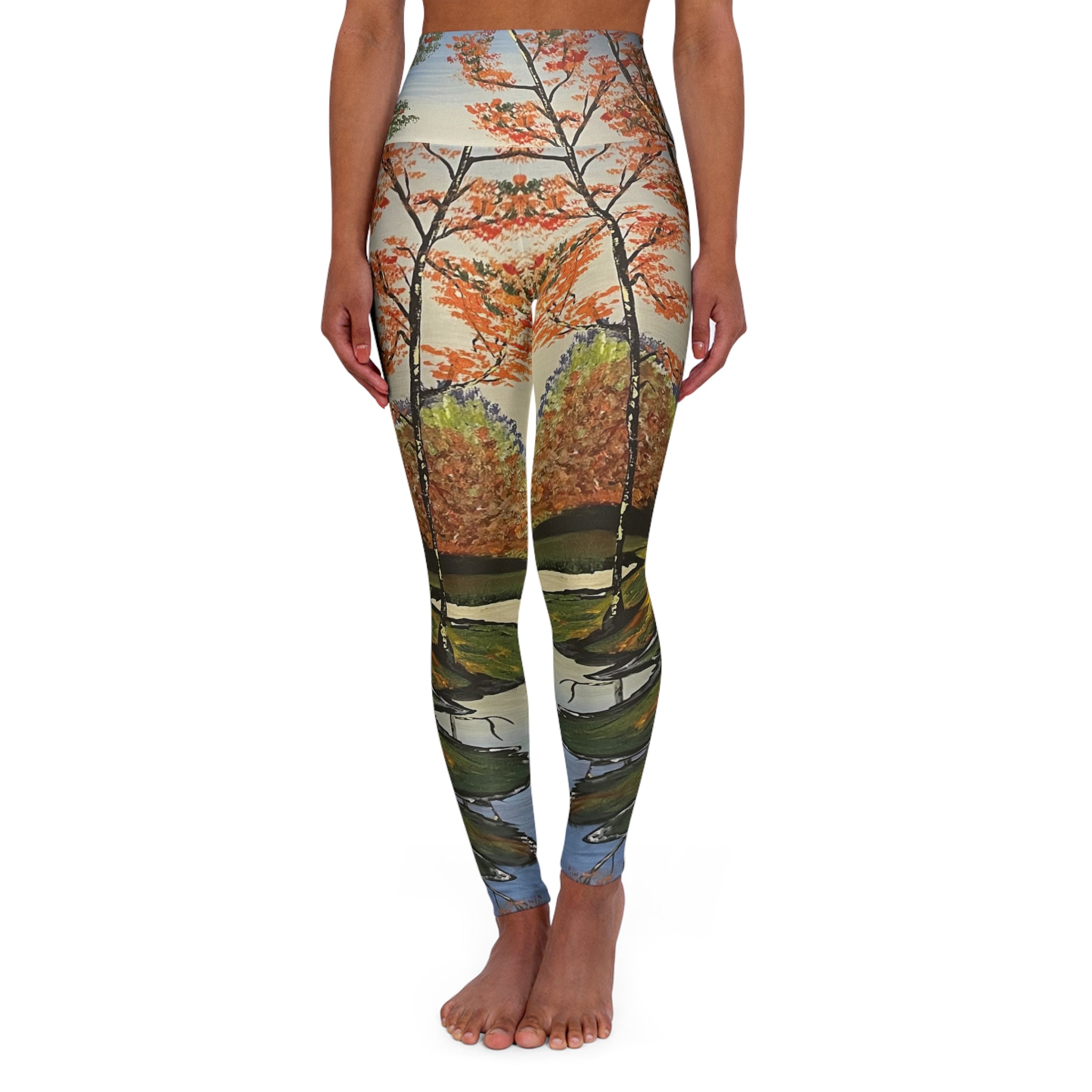 Whispering Birches Yoga Leggings - Comfort Fit, Fitness Apparel, Workout Gear, Athleisure, Gift for Yoga Lovers