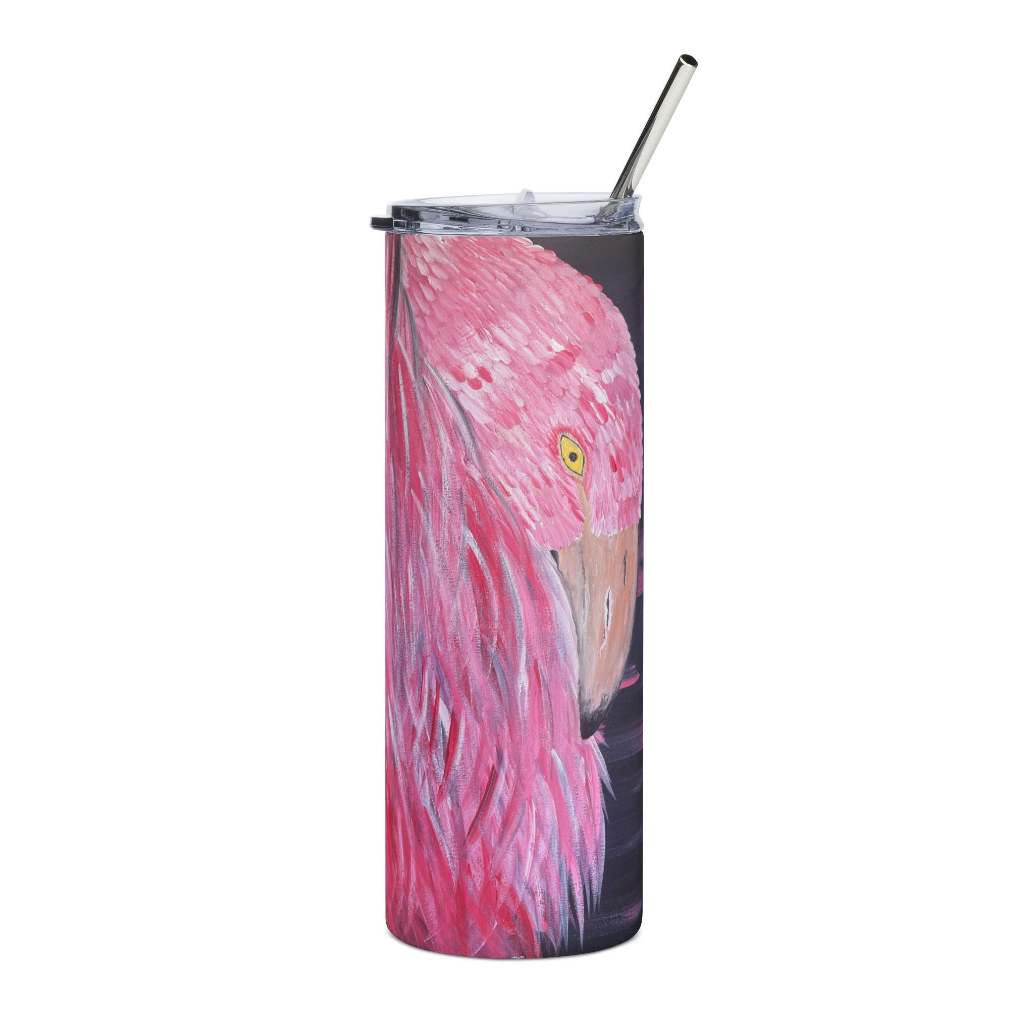 Feathered Grace 20oz Stainless Steel Tumbler - Vibrant Yellow Flower Design