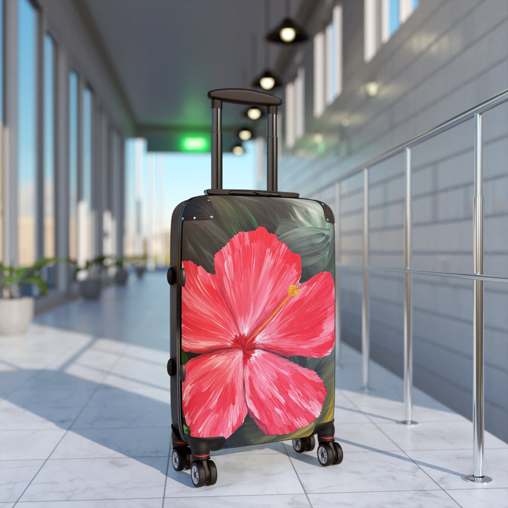 Hibiscus Hues Handprinted Colorful Suitcase