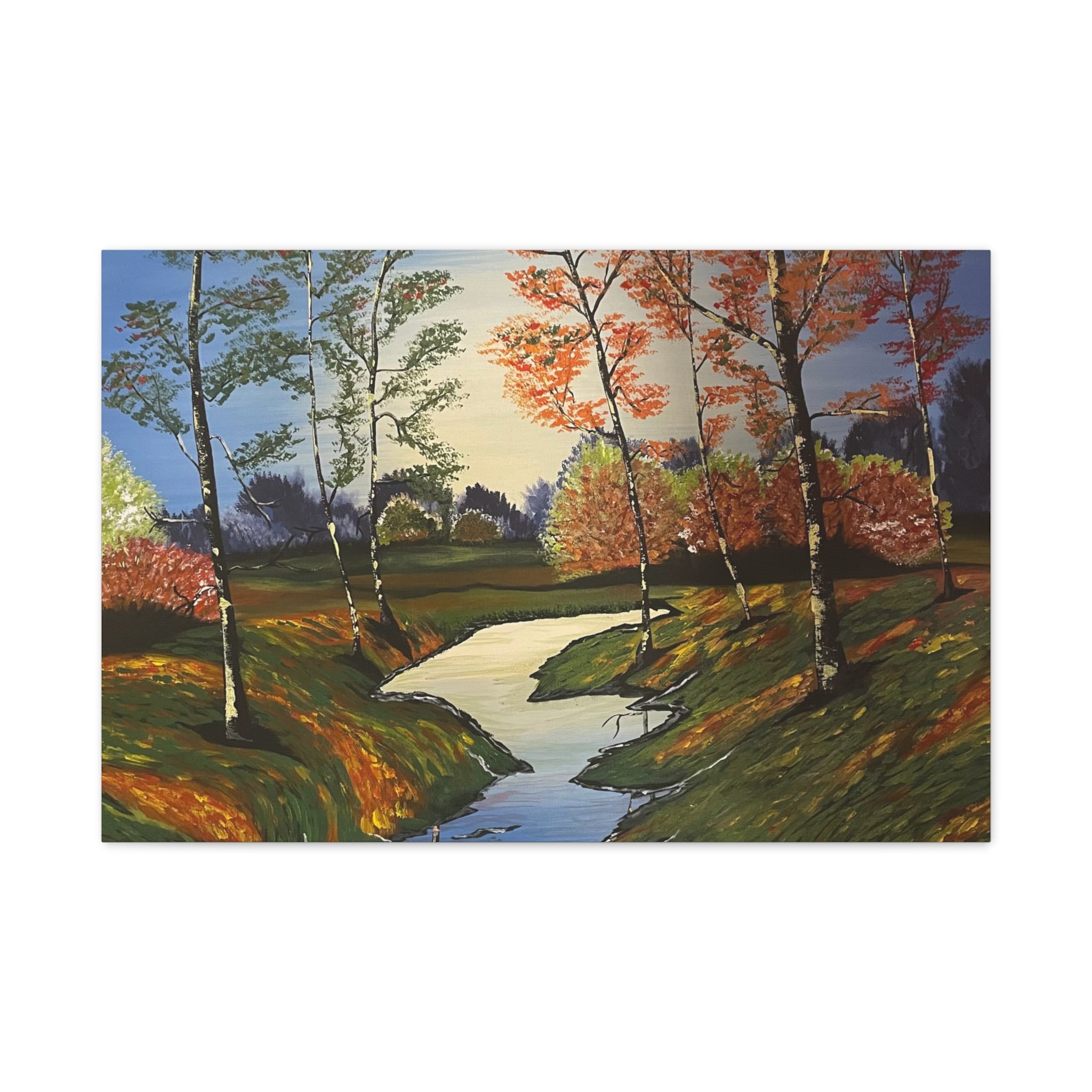 Whispering Birches Abstract Art Canvas - Contemporary Wall Decor