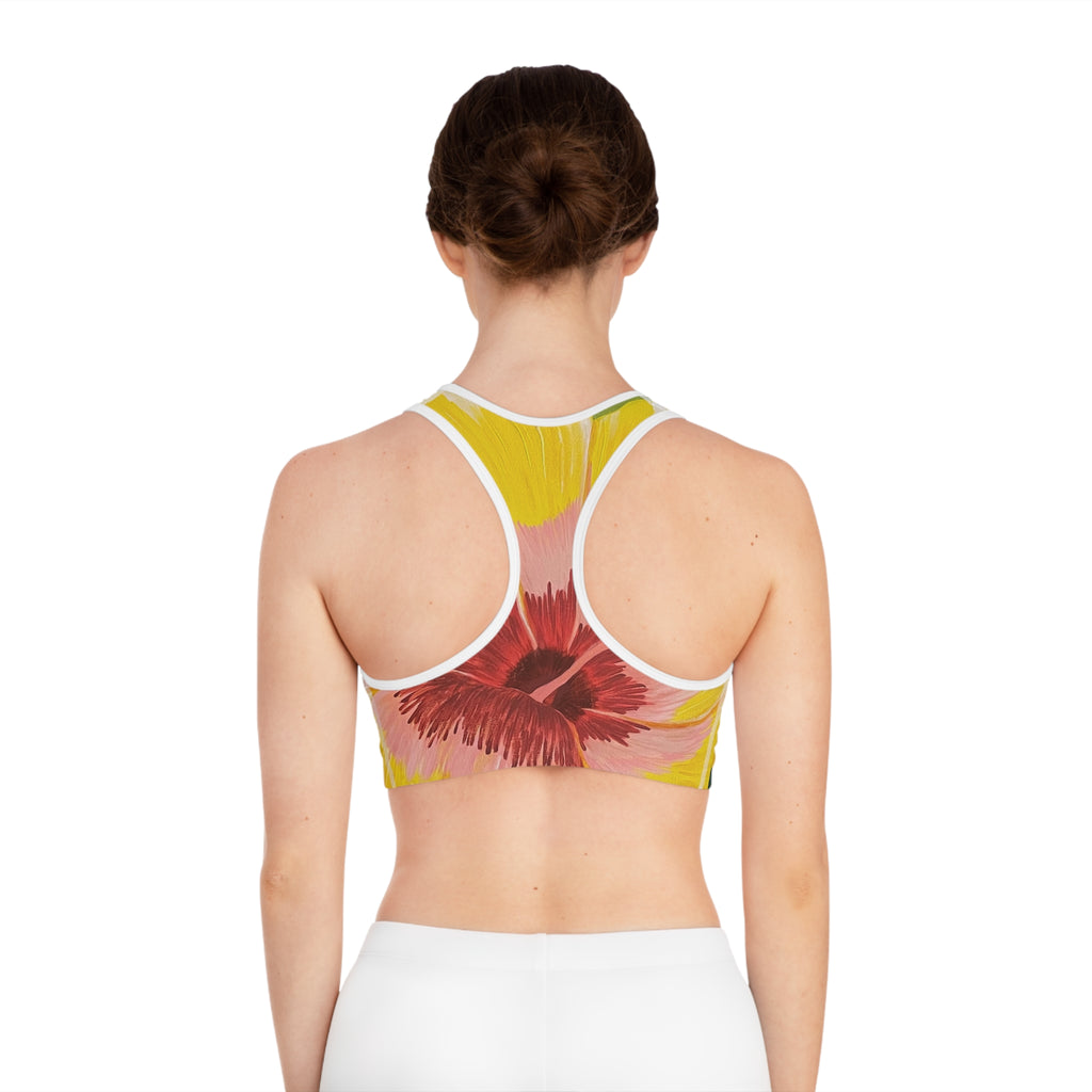 Blushing Sunrise Sports Bra, Activewear for Yoga, Workout Gear, Gift for Fitness Lovers, Exercise Top, Beachwear