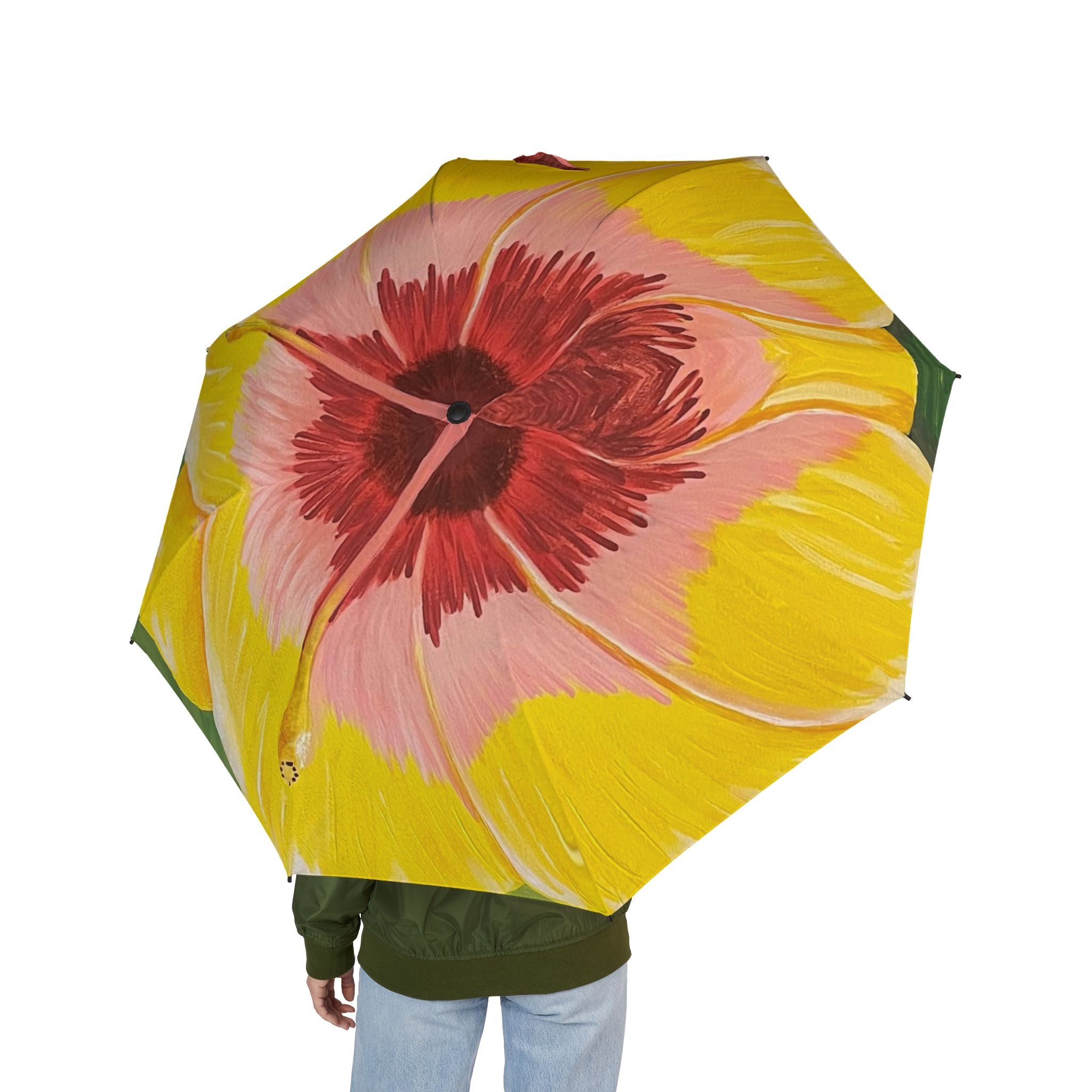 Blushing Sunrise Semi-Automatic Foldable Umbrella