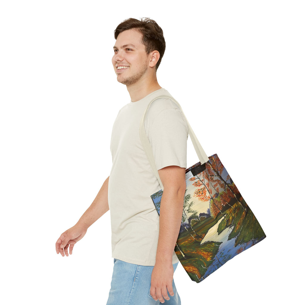 Whispering Birches Hand Painted Tote Bag