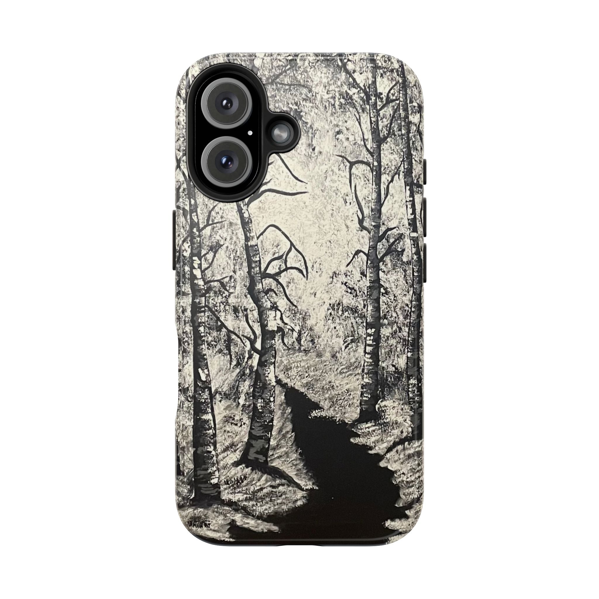 Silver Shadows Phone Case - Hand Painted Unique Designs