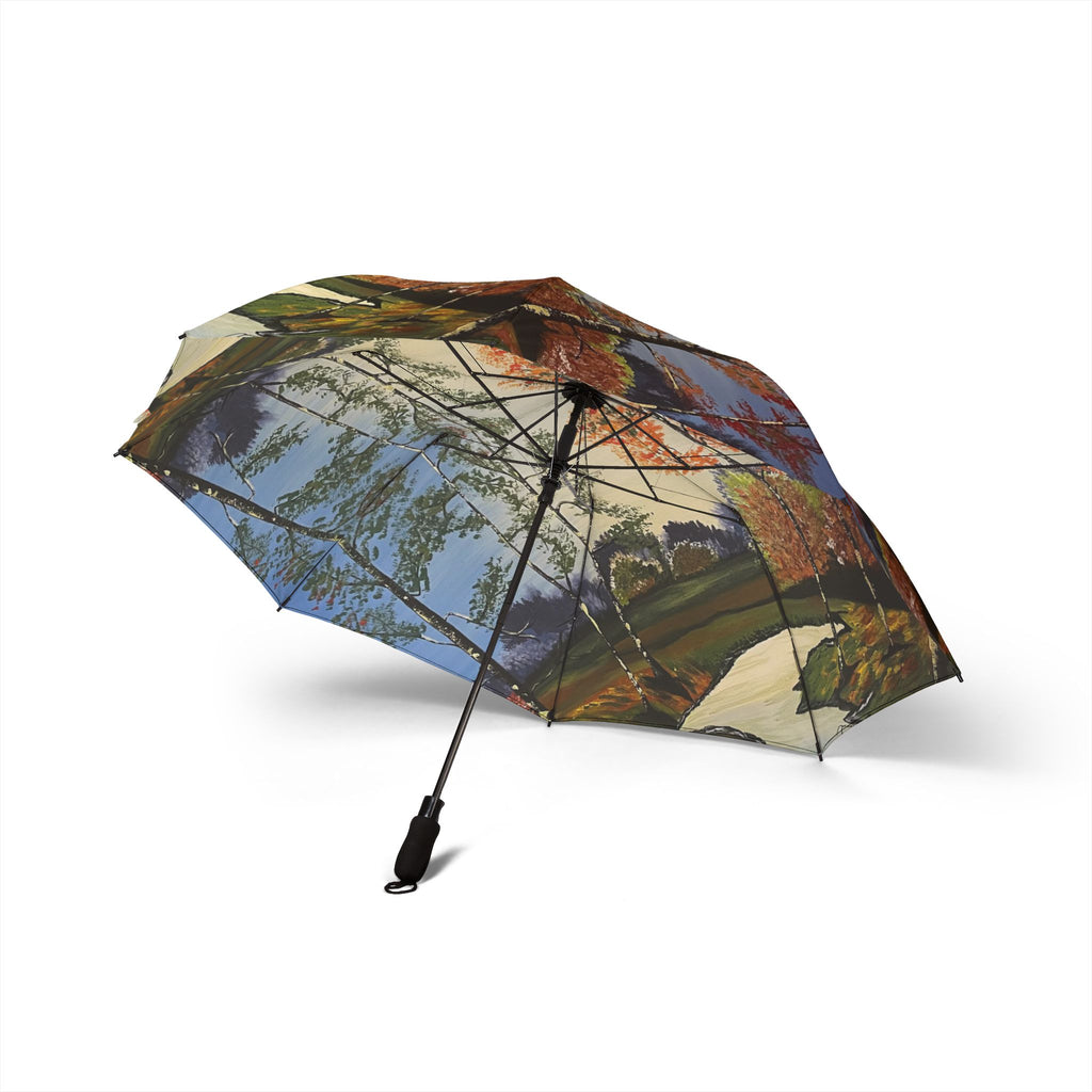 Whispering Birches Custom Hand Painted Design Umbrella