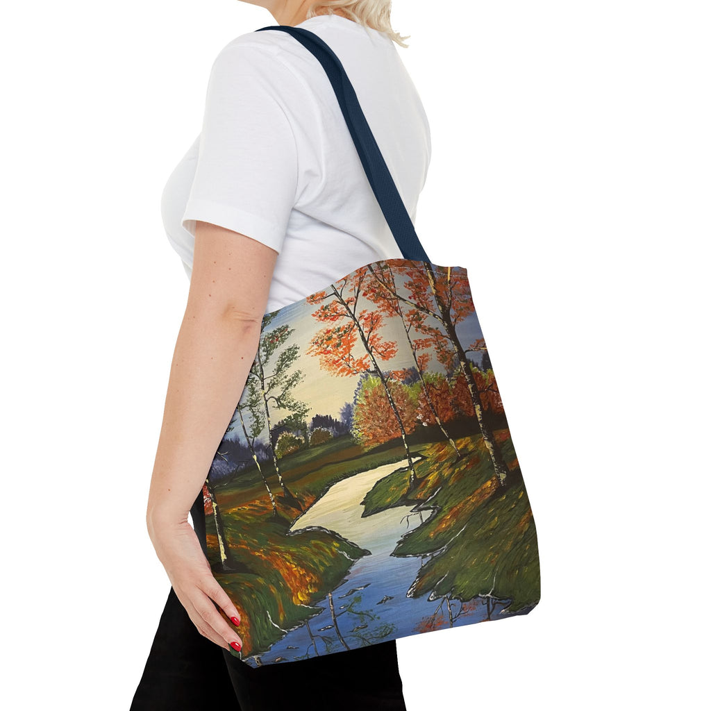 Whispering Birches Hand Painted Tote Bag