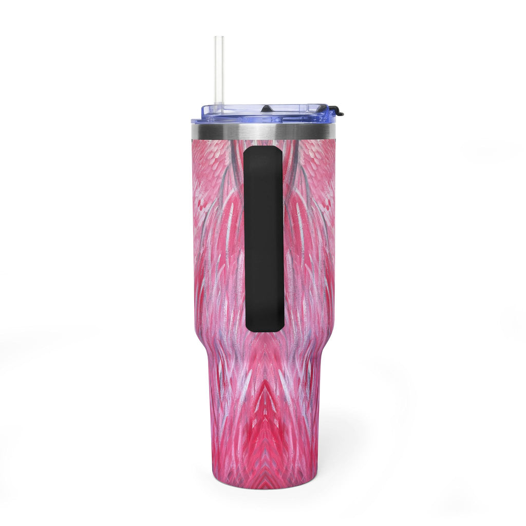 Feathered Grace 40oz  Vacuum Tumbler — Insulated Travel Mug with Straw