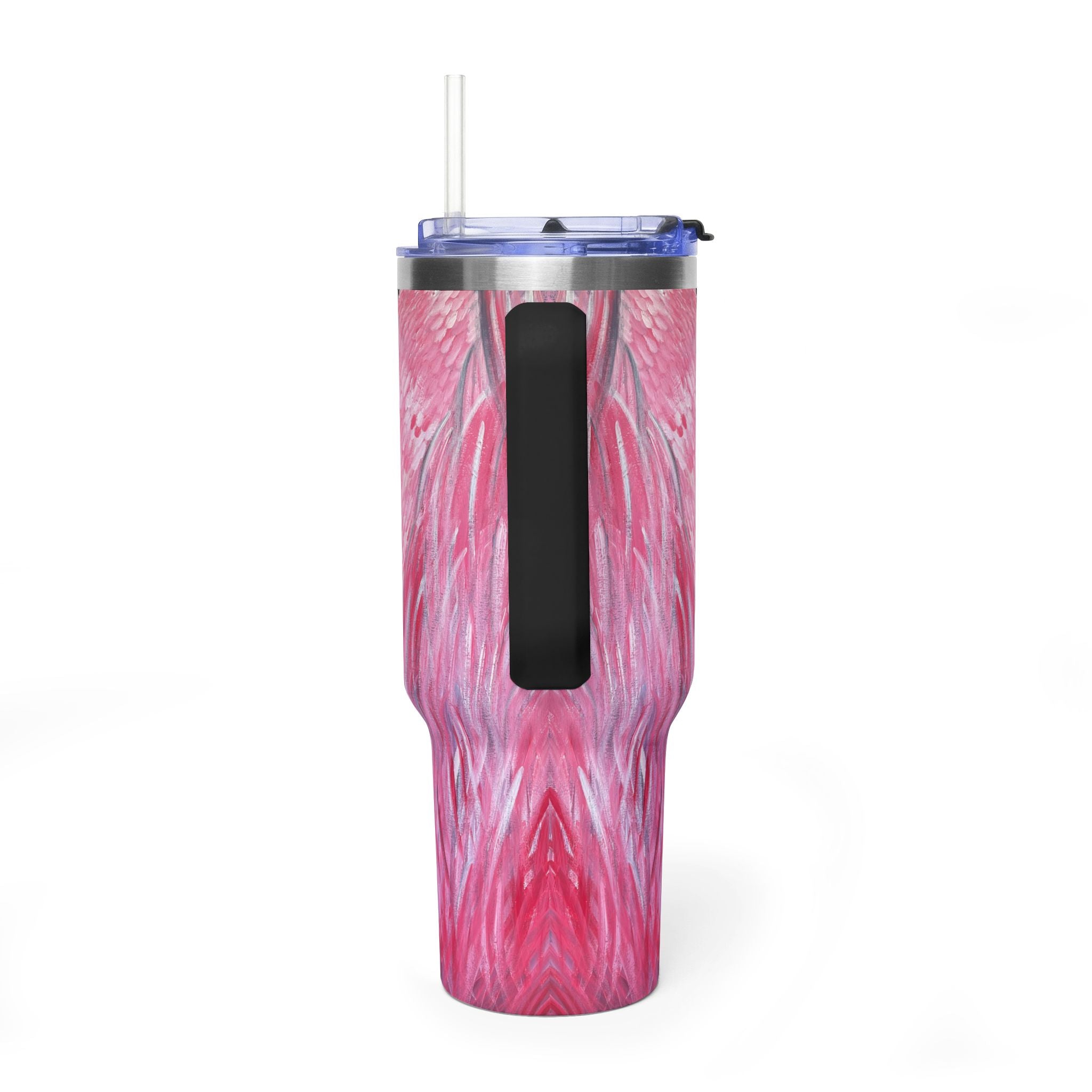 Feathered Grace 40oz  Vacuum Tumbler — Insulated Travel Mug with Straw